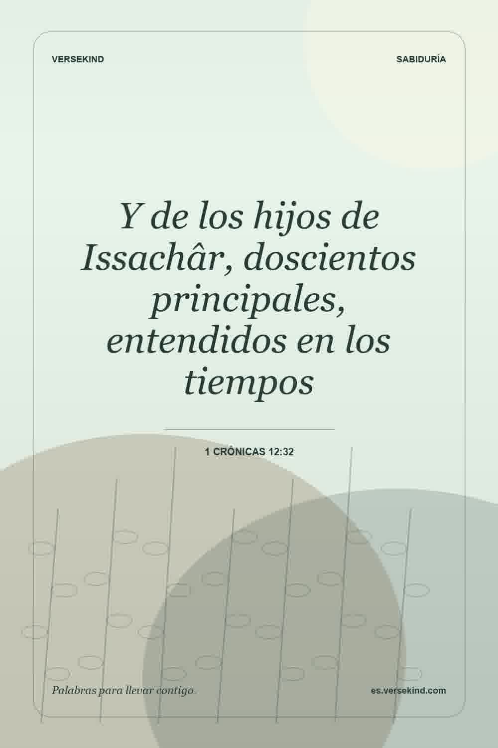 Y de los hijos de Issachâr, doscientos principales, entendidos en los tiempos — 1 Crónicas 12:32