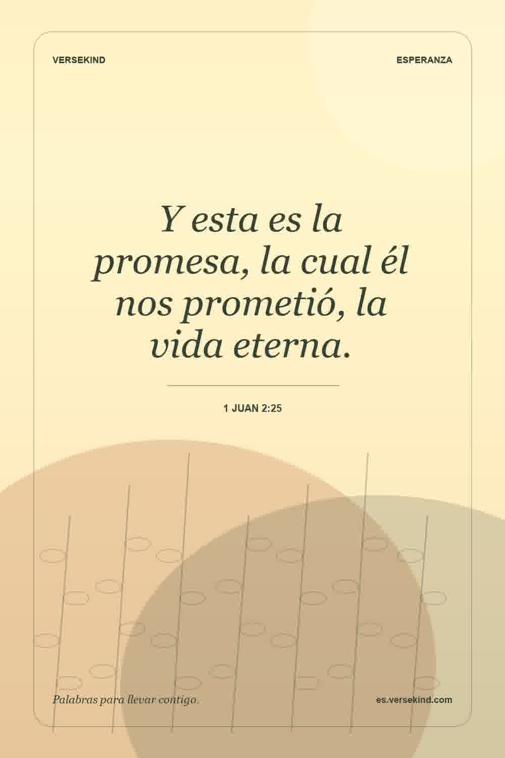 Y esta es la promesa, la cual él nos prometió, la vida eterna. — 1 Juan 2:25