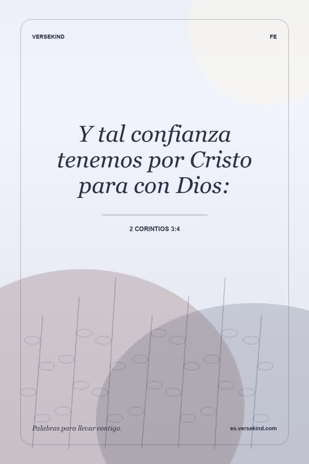 Y tal confianza tenemos por Cristo para con Dios: — 2 Corintios 3:4