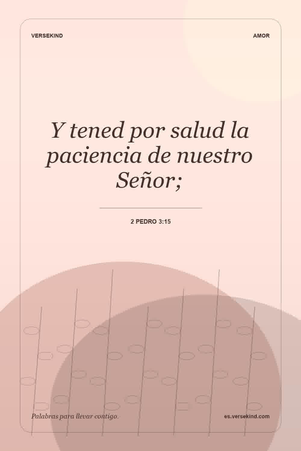 Y tened por salud la paciencia de nuestro Señor; — 2 Pedro 3:15