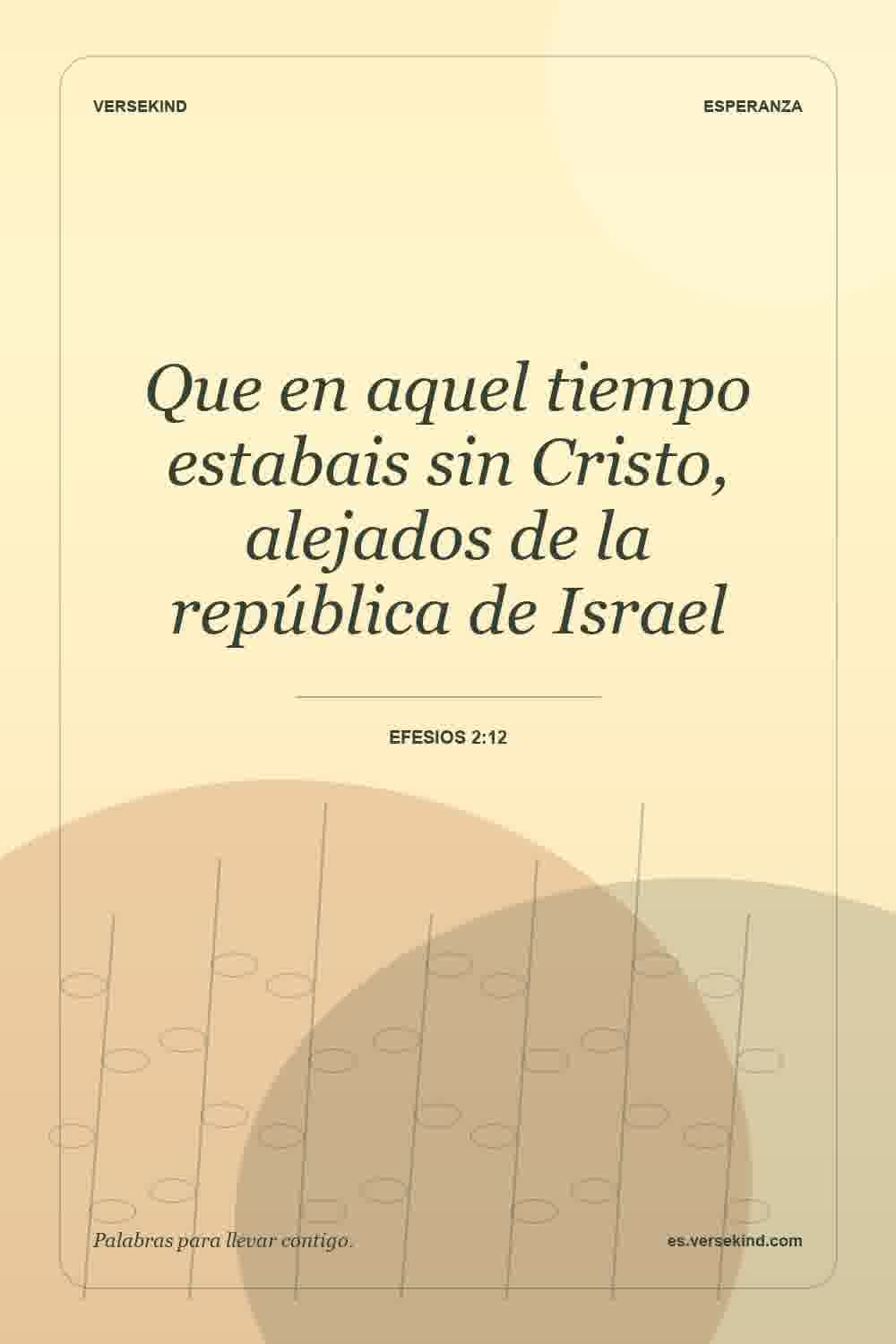 Que en aquel tiempo estabais sin Cristo, alejados de la república de Israel — Efesios 2:12