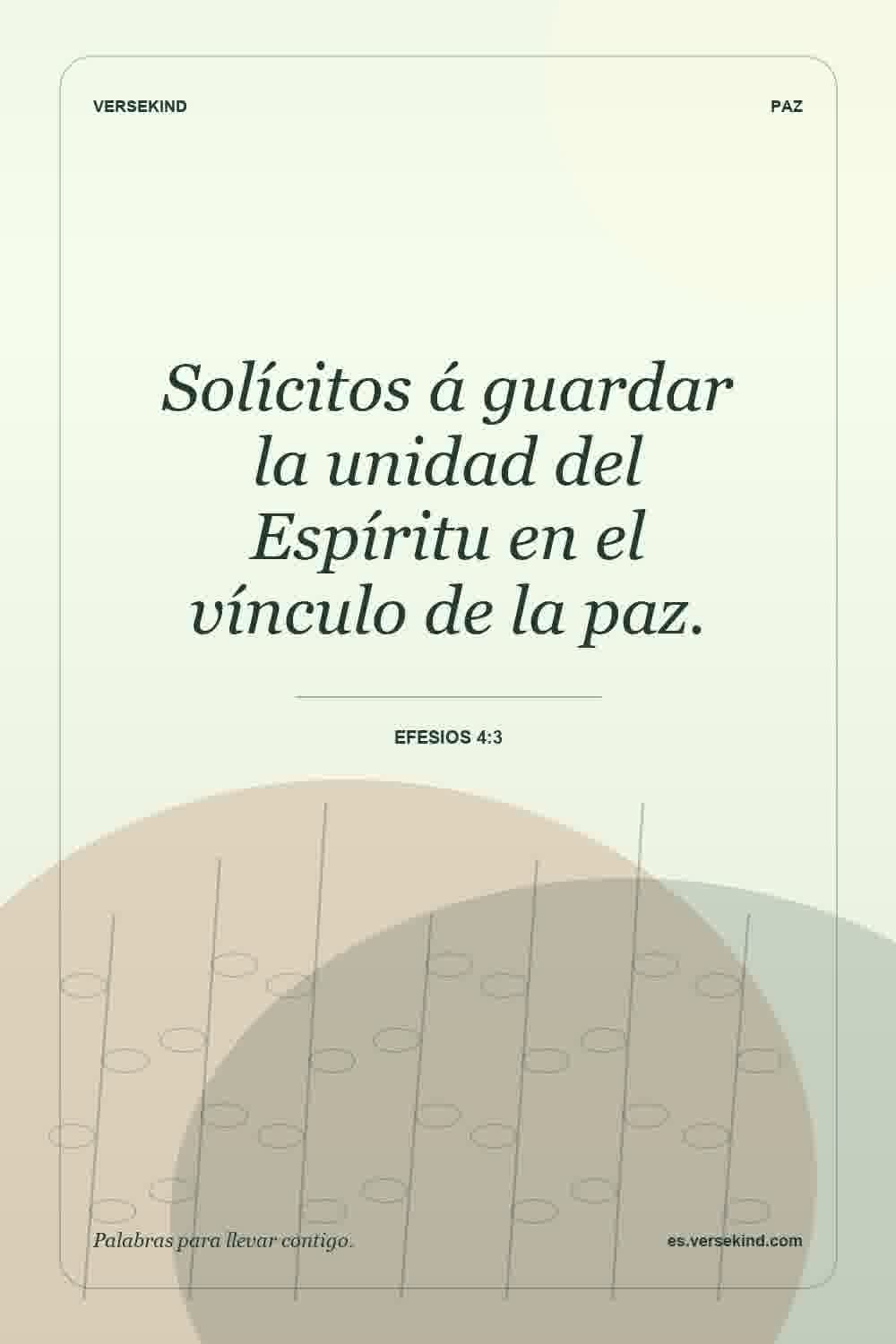 Solícitos á guardar la unidad del Espíritu en el vínculo de la paz. — Efesios 4:3