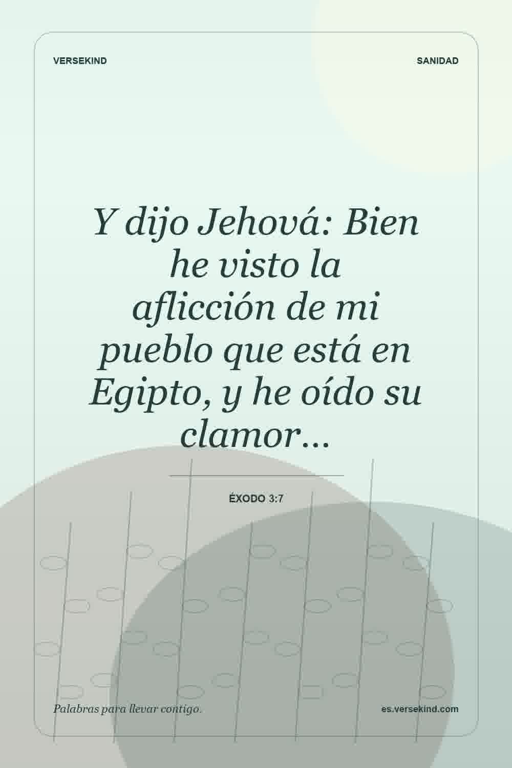 Y dijo Jehová: Bien he visto la aflicción de mi pueblo que está en Egipto, y he oído su clamor… — Éxodo 3:7