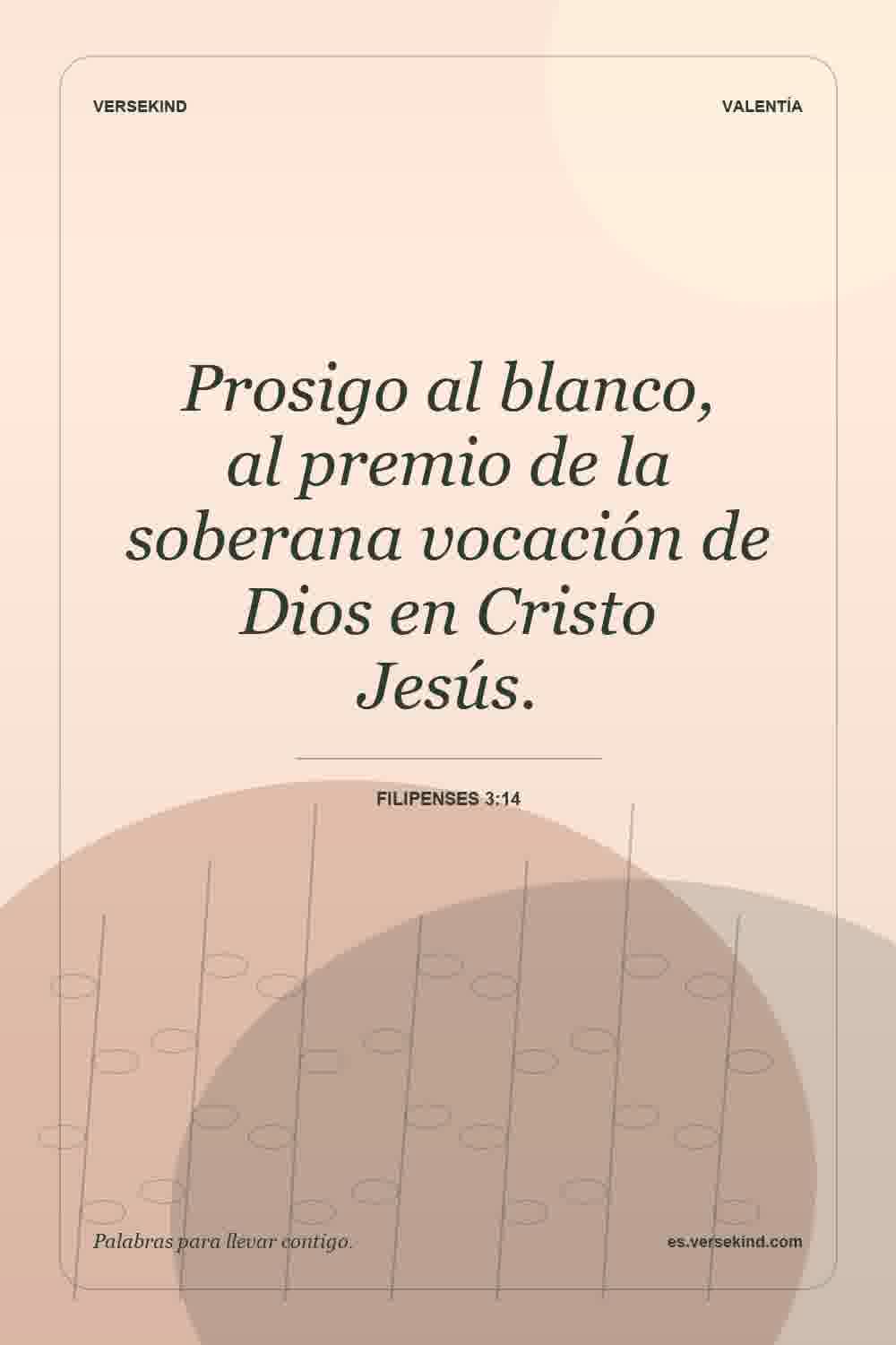 Prosigo al blanco, al premio de la soberana vocación de Dios en Cristo Jesús. — Filipenses 3:14