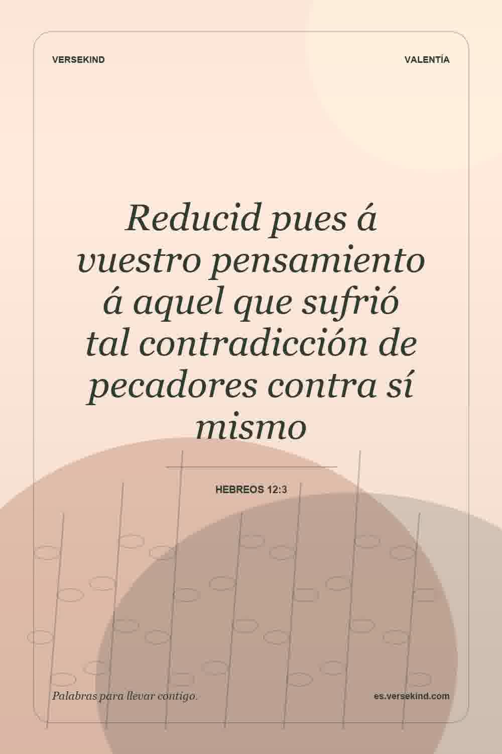 Reducid pues á vuestro pensamiento á aquel que sufrió tal contradicción de pecadores contra sí mismo — Hebreos 12:3
