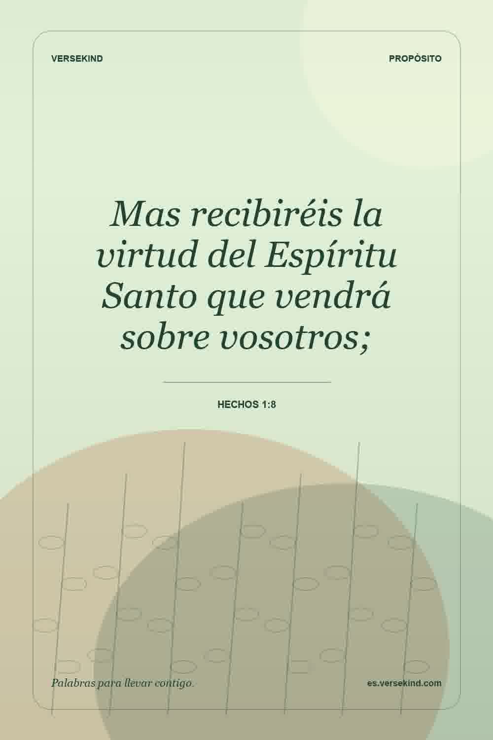 Mas recibiréis la virtud del Espíritu Santo que vendrá sobre vosotros; — Hechos 1:8