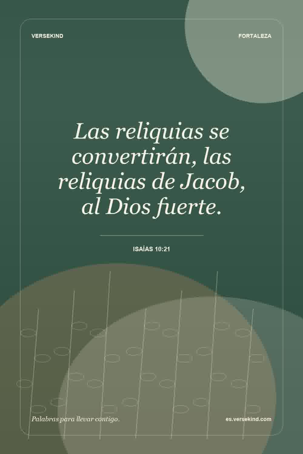 Las reliquias se convertirán, las reliquias de Jacob, al Dios fuerte. — Isaías 10:21
