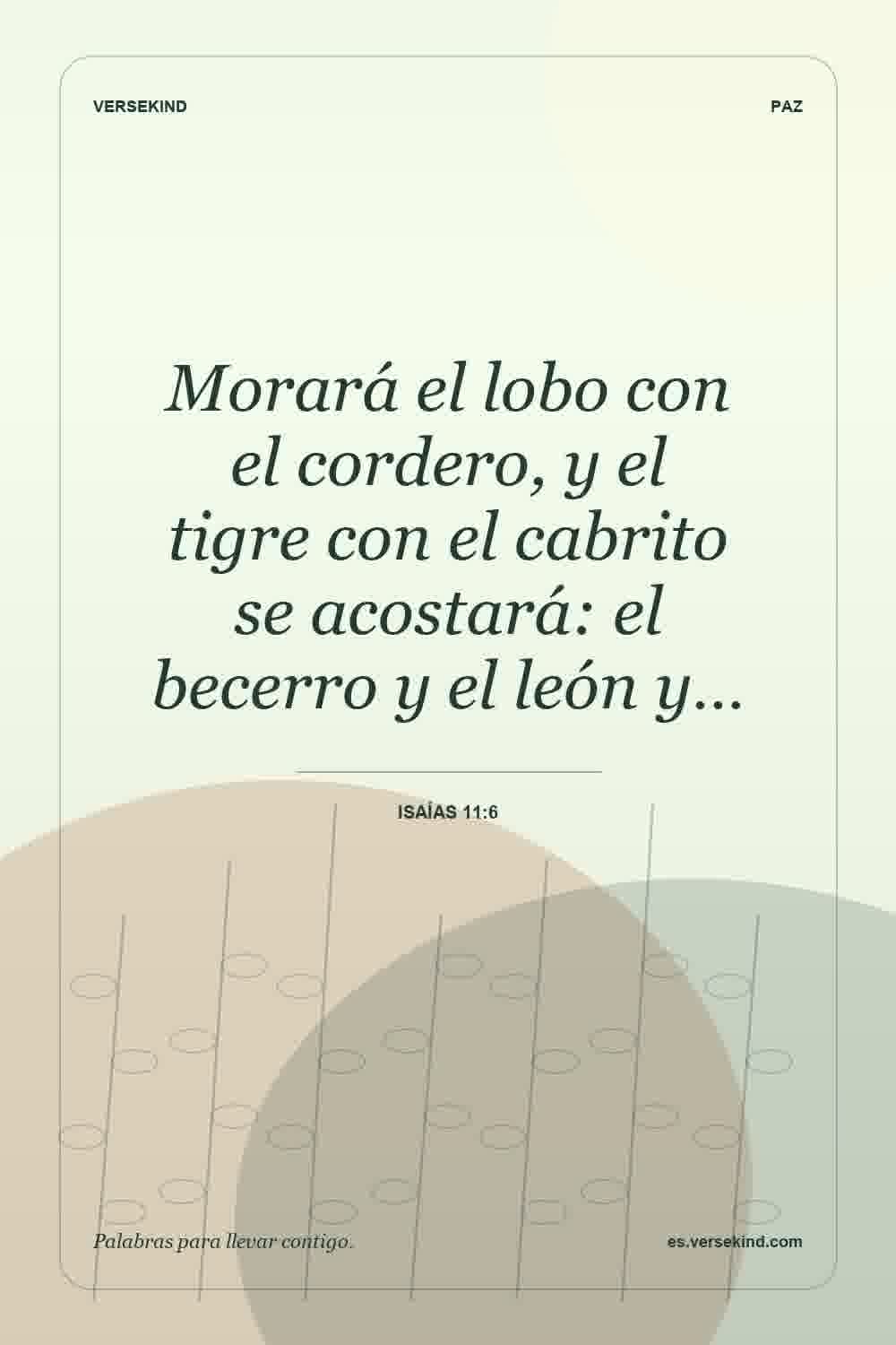 Morará el lobo con el cordero, y el tigre con el cabrito se acostará: el becerro y el león y… — Isaías 11:6