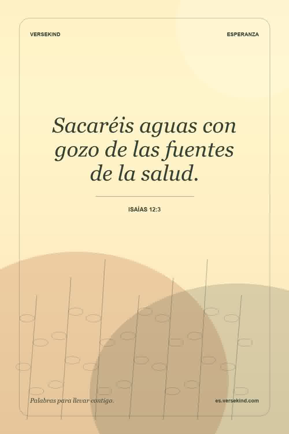 Sacaréis aguas con gozo de las fuentes de la salud. — Isaías 12:3