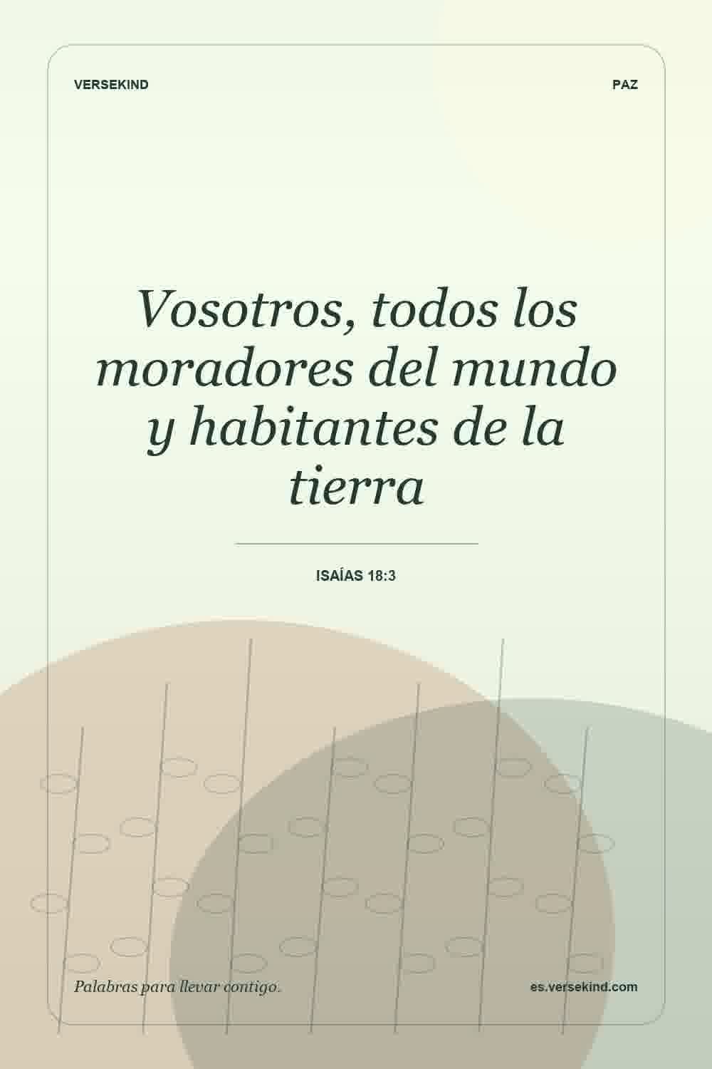Vosotros, todos los moradores del mundo y habitantes de la tierra — Isaías 18:3