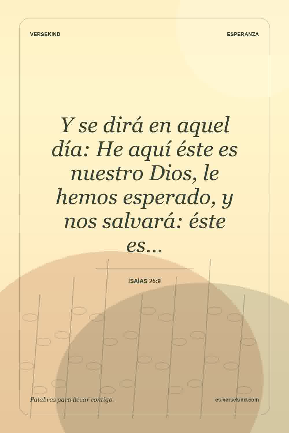 Y se dirá en aquel día: He aquí éste es nuestro Dios, le hemos esperado, y nos salvará: éste es… — Isaías 25:9