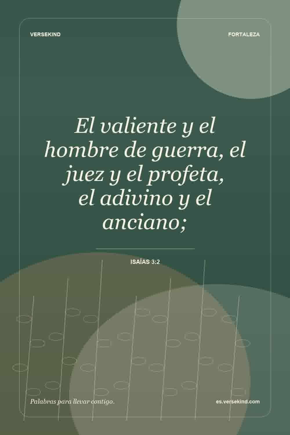 El valiente y el hombre de guerra, el juez y el profeta, el adivino y el anciano; — Isaías 3:2