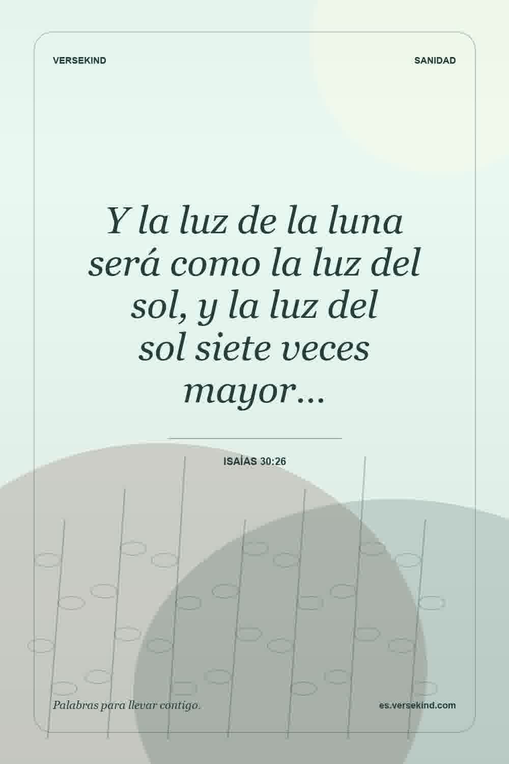 Y la luz de la luna será como la luz del sol, y la luz del sol siete veces mayor… — Isaías 30:26
