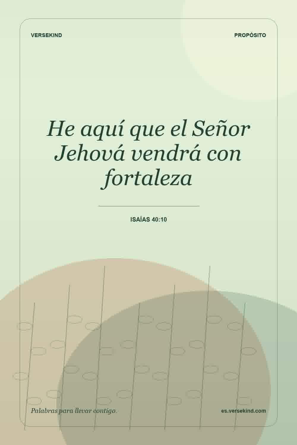 He aquí que el Señor Jehová vendrá con fortaleza — Isaías 40:10