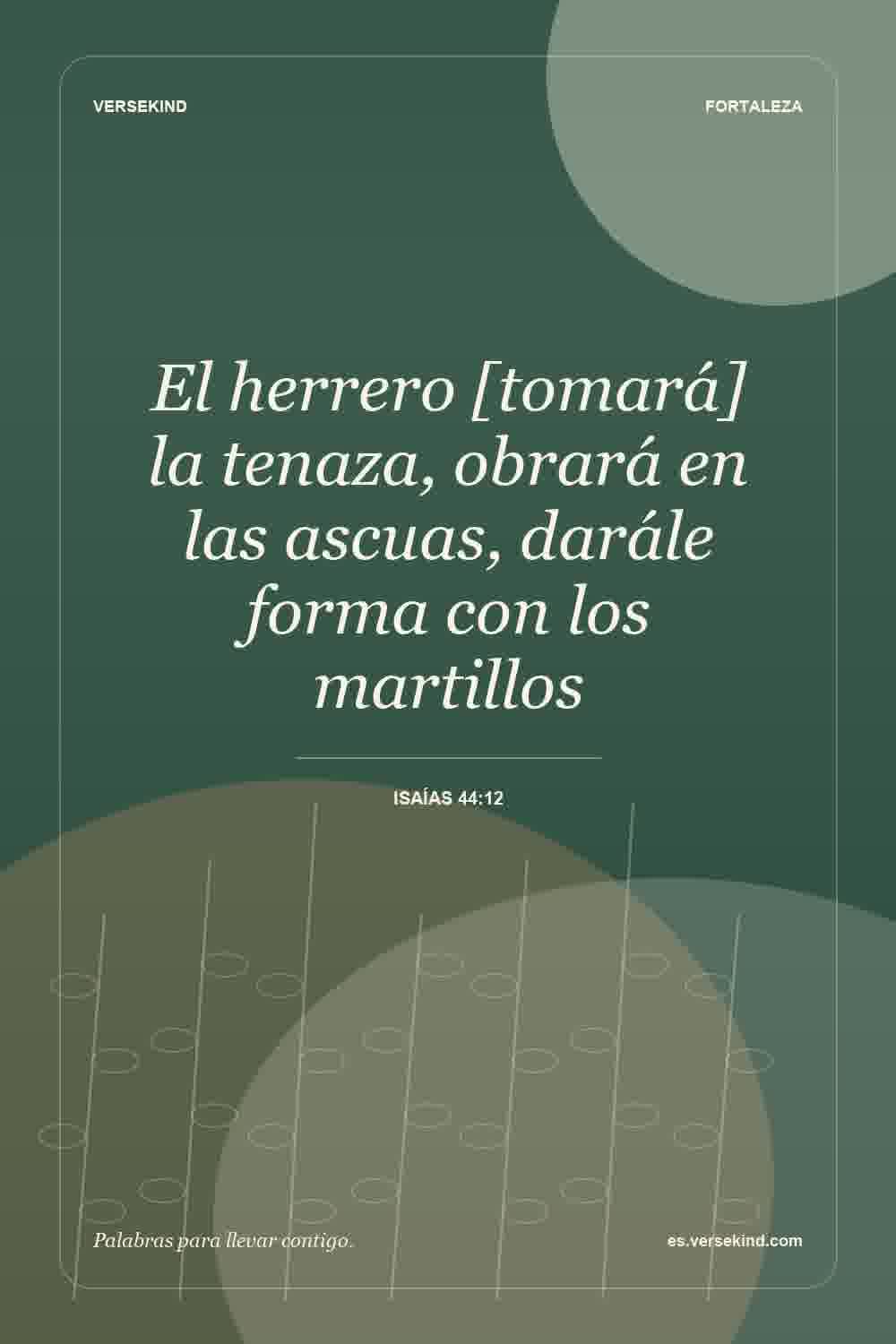 El herrero [tomará] la tenaza, obrará en las ascuas, darále forma con los martillos — Isaías 44:12