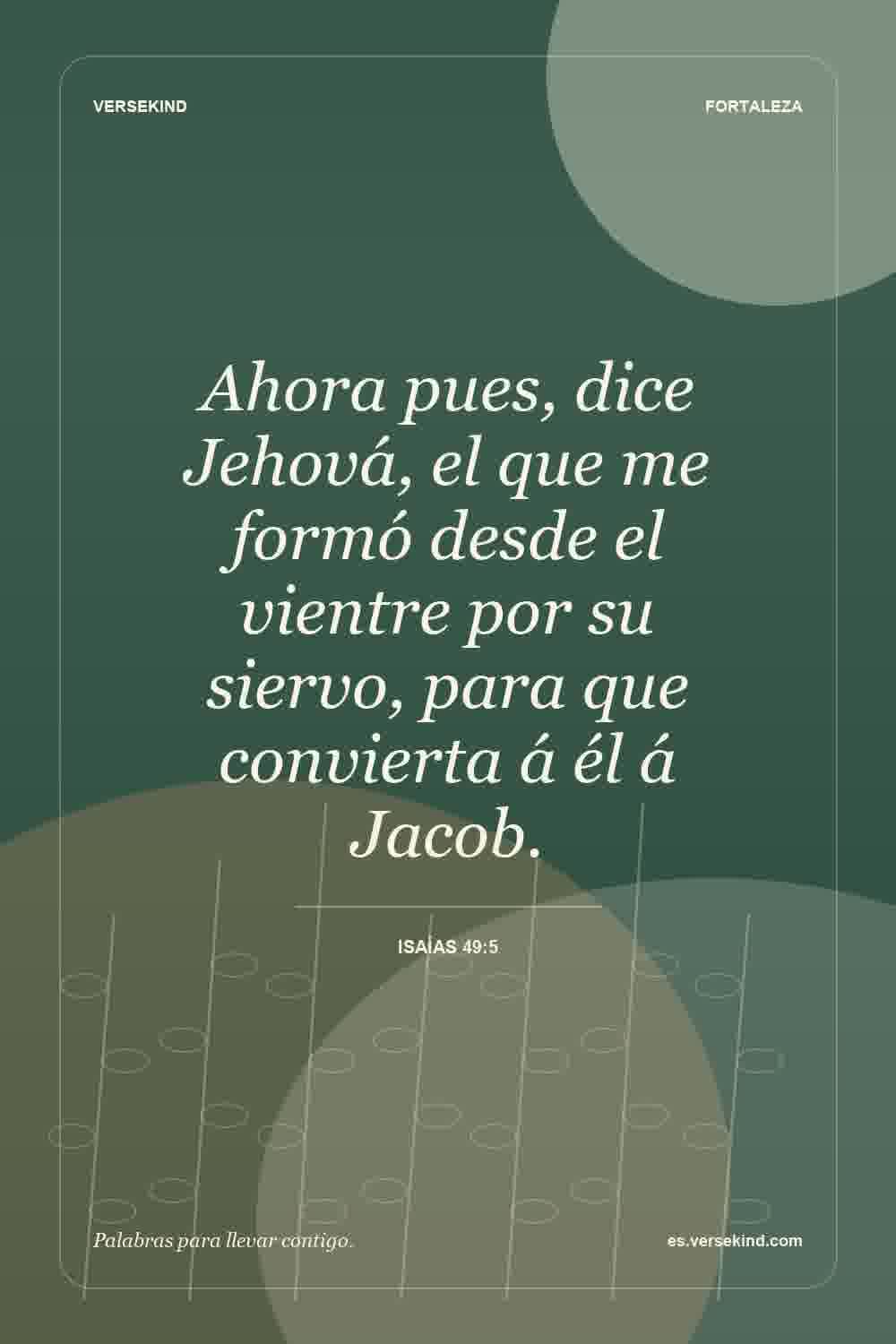 Ahora pues, dice Jehová, el que me formó desde el vientre por su siervo, para que convierta á él á Jacob. — Isaías 49:5