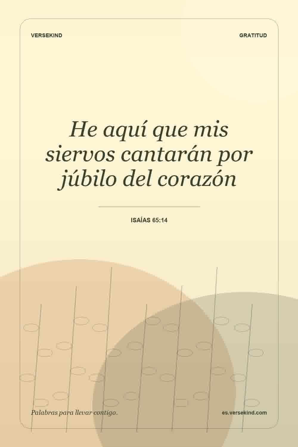 He aquí que mis siervos cantarán por júbilo del corazón — Isaías 65:14