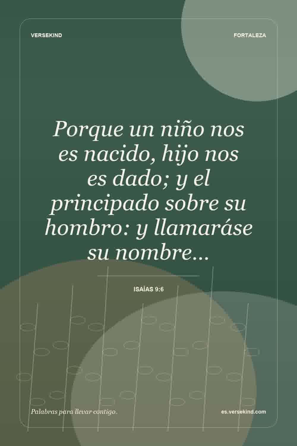 Porque un niño nos es nacido, hijo nos es dado; y el principado sobre su hombro: y llamaráse su nombre… — Isaías 9:6