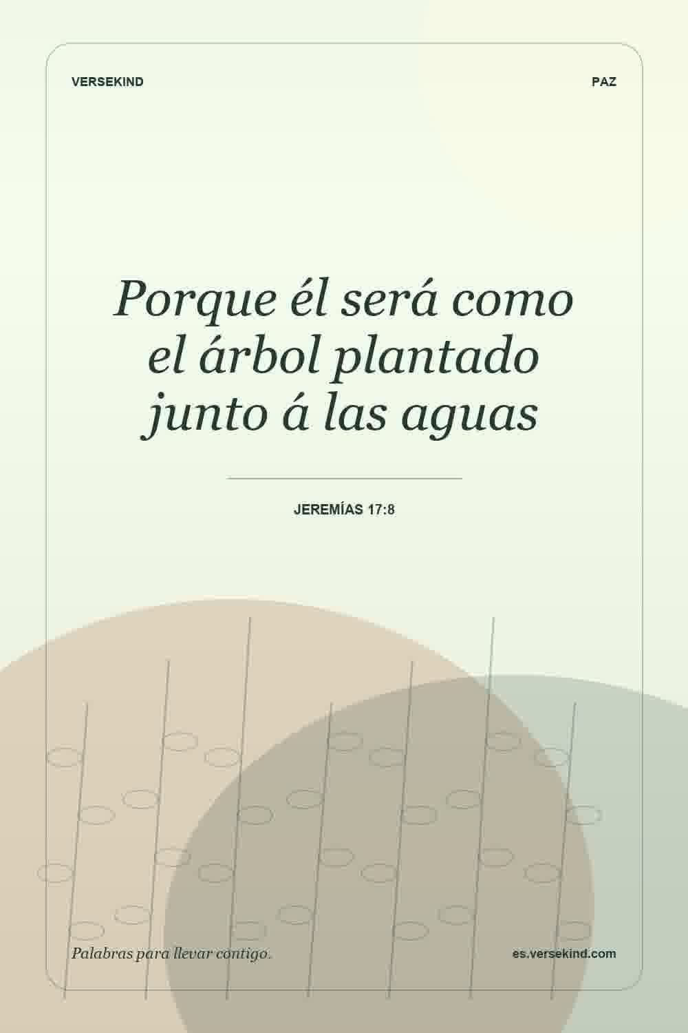 Porque él será como el árbol plantado junto á las aguas — Jeremías 17:8