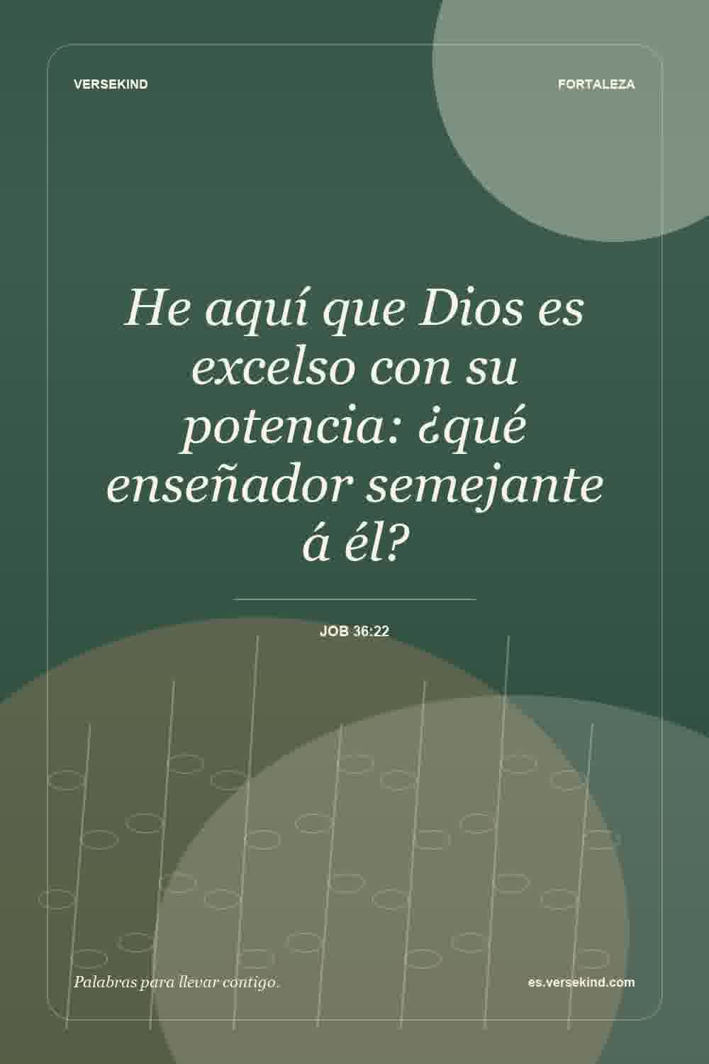 He aquí que Dios es excelso con su potencia: ¿qué enseñador semejante á él? — Job 36:22
