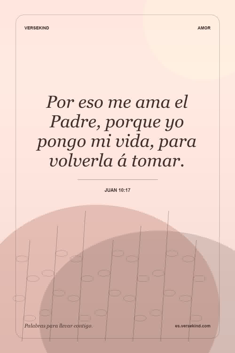 Por eso me ama el Padre, porque yo pongo mi vida, para volverla á tomar. — Juan 10:17
