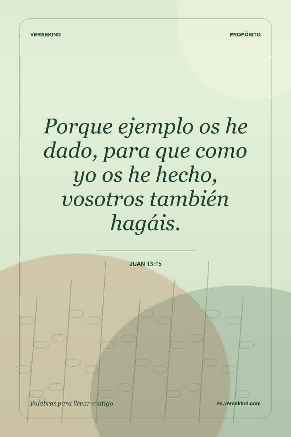 Porque ejemplo os he dado, para que como yo os he hecho, vosotros también hagáis. — Juan 13:15