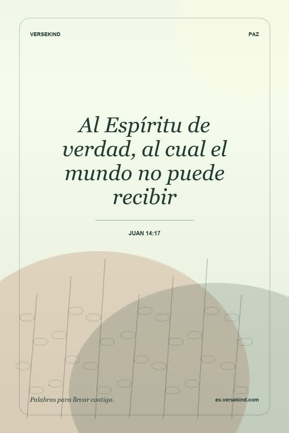 Al Espíritu de verdad, al cual el mundo no puede recibir — Juan 14:17