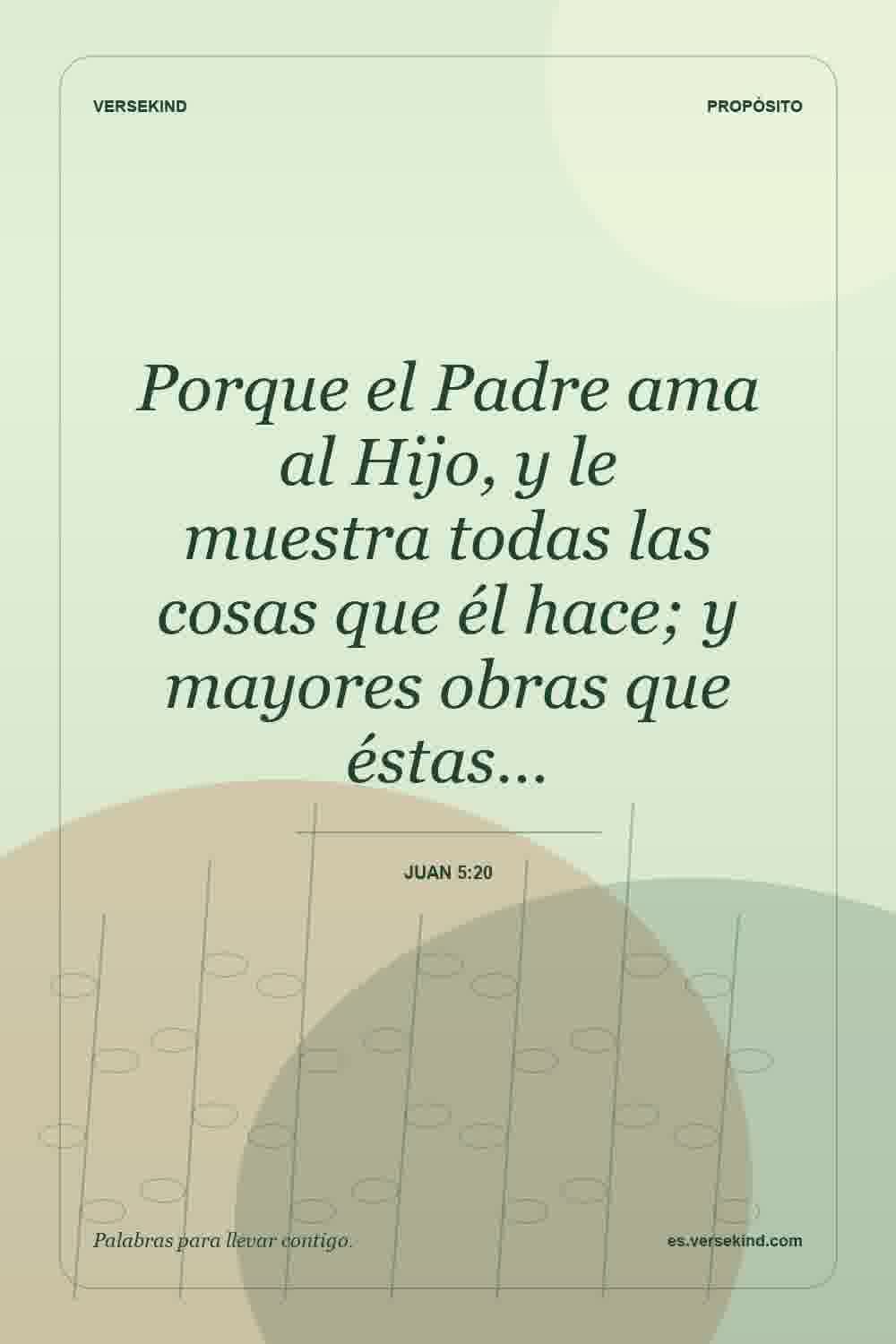 Porque el Padre ama al Hijo, y le muestra todas las cosas que él hace; y mayores obras que éstas… — Juan 5:20