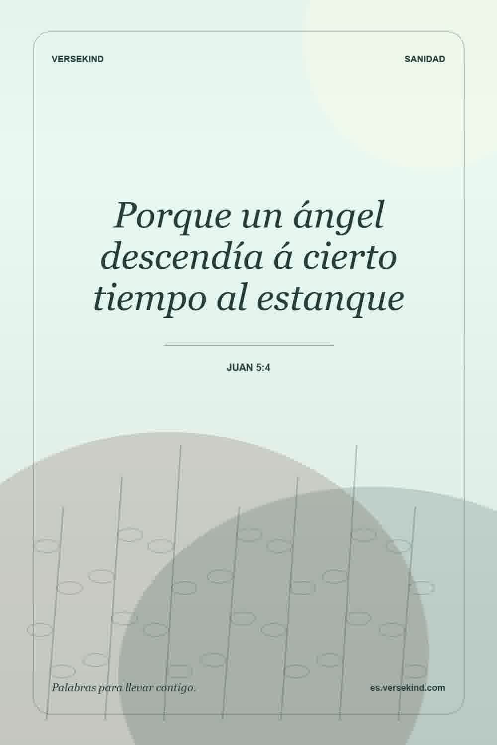 Porque un ángel descendía á cierto tiempo al estanque — Juan 5:4