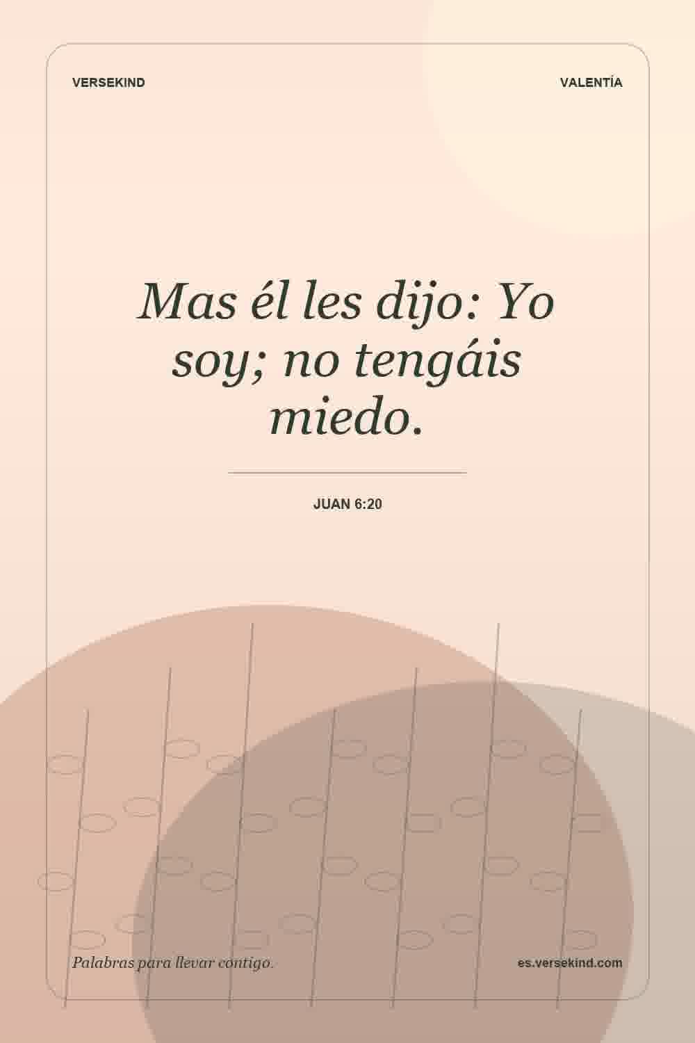 Mas él les dijo: Yo soy; no tengáis miedo. — Juan 6:20