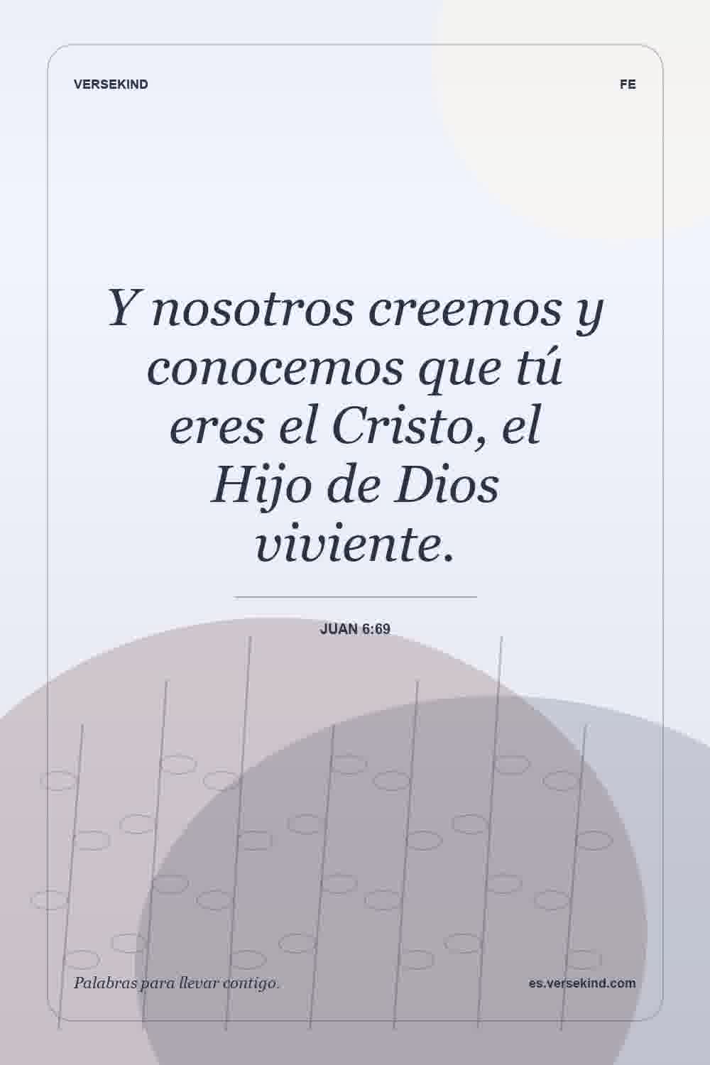 Y nosotros creemos y conocemos que tú eres el Cristo, el Hijo de Dios viviente. — Juan 6:69