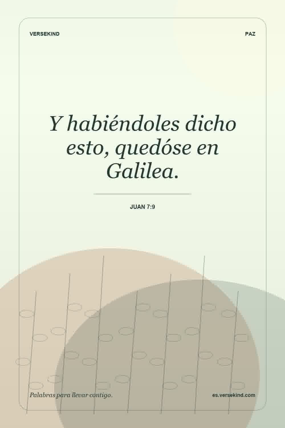 Y habiéndoles dicho esto, quedóse en Galilea. — Juan 7:9