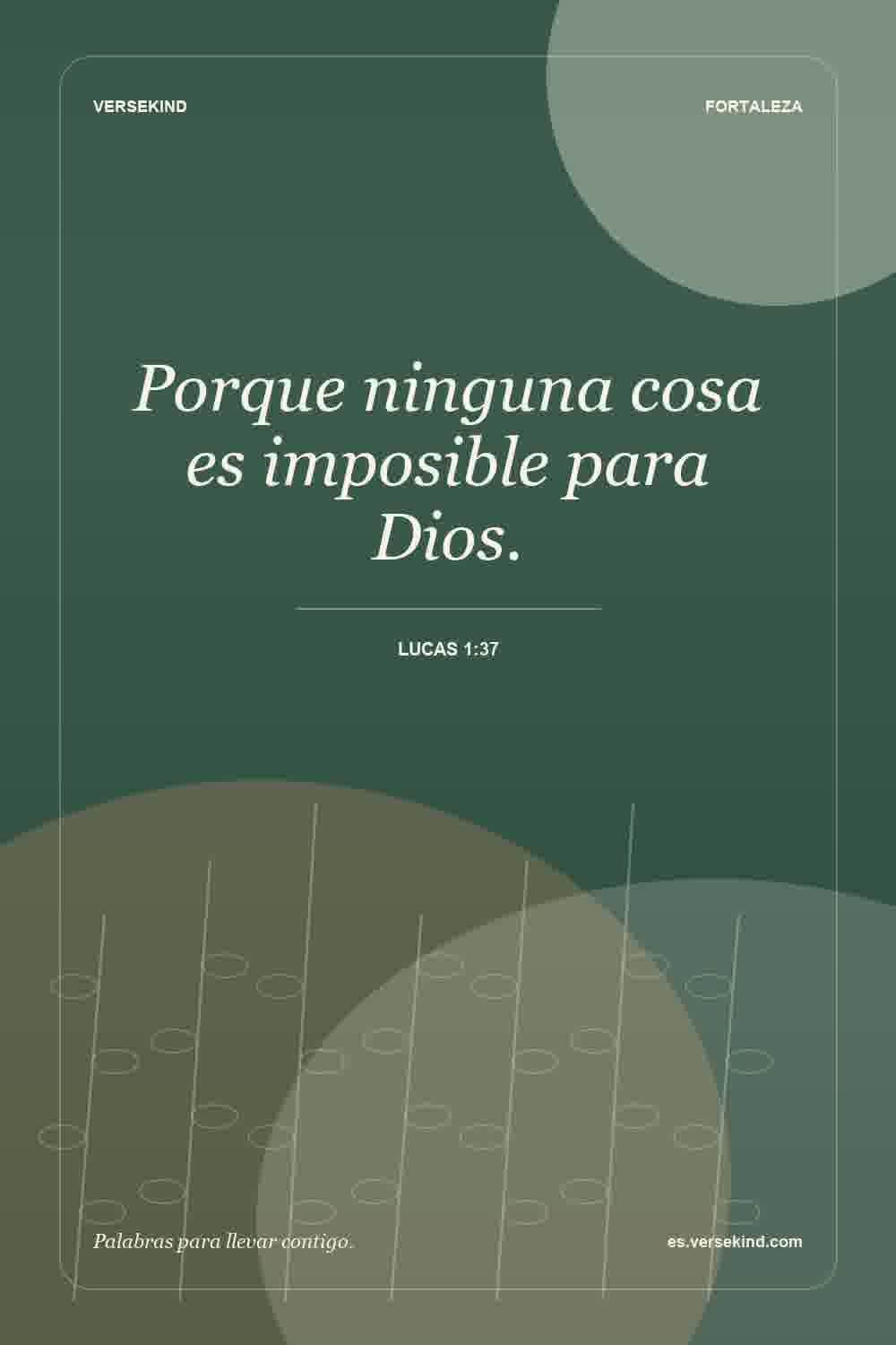 Porque ninguna cosa es imposible para Dios. — Lucas 1:37