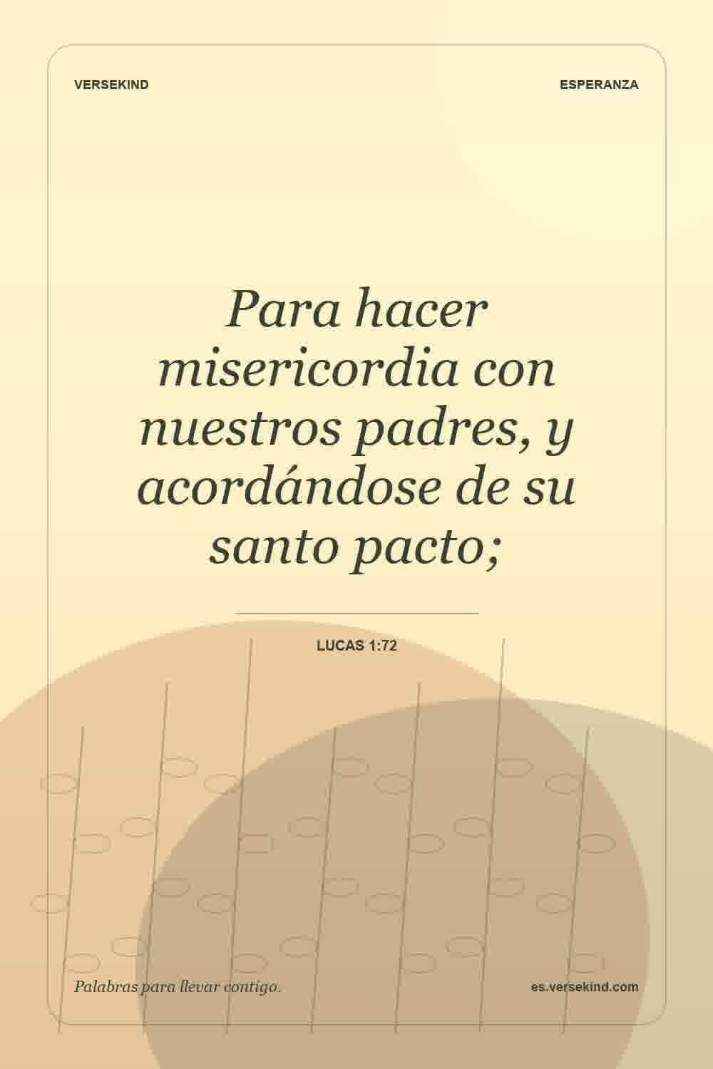 Para hacer misericordia con nuestros padres, y acordándose de su santo pacto; — Lucas 1:72
