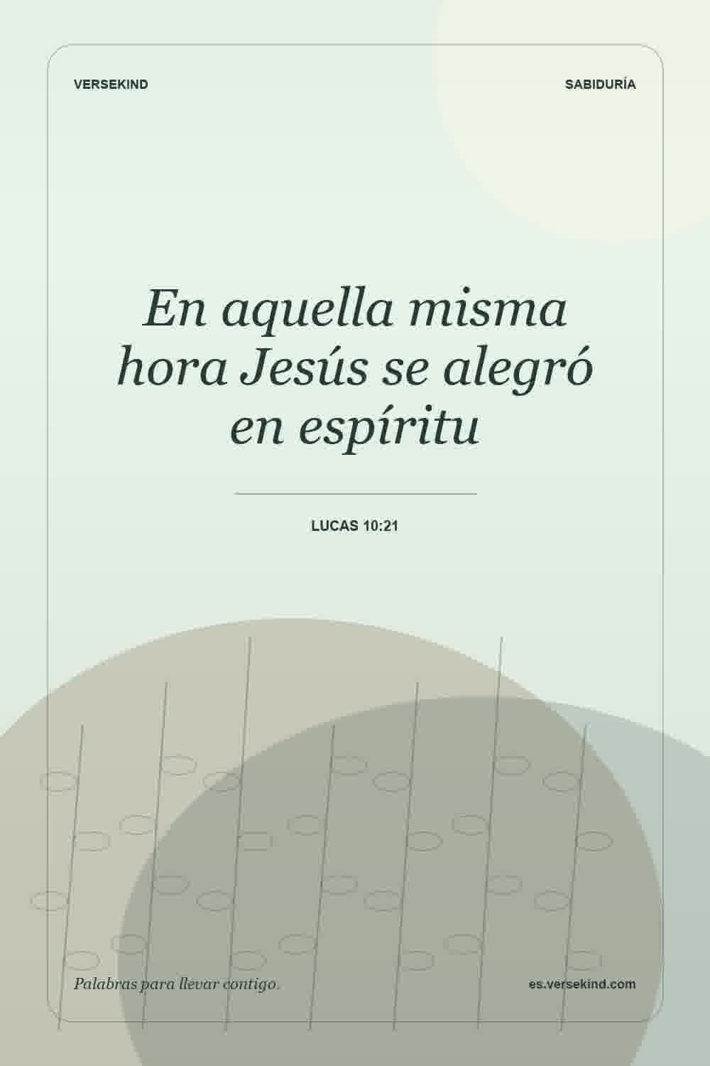 En aquella misma hora Jesús se alegró en espíritu — Lucas 10:21