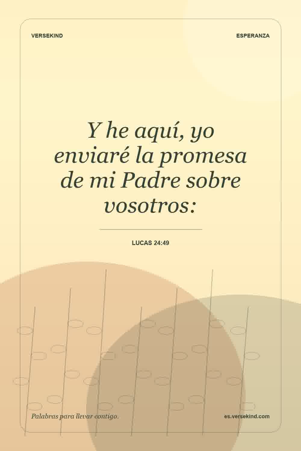 Y he aquí, yo enviaré la promesa de mi Padre sobre vosotros: — Lucas 24:49