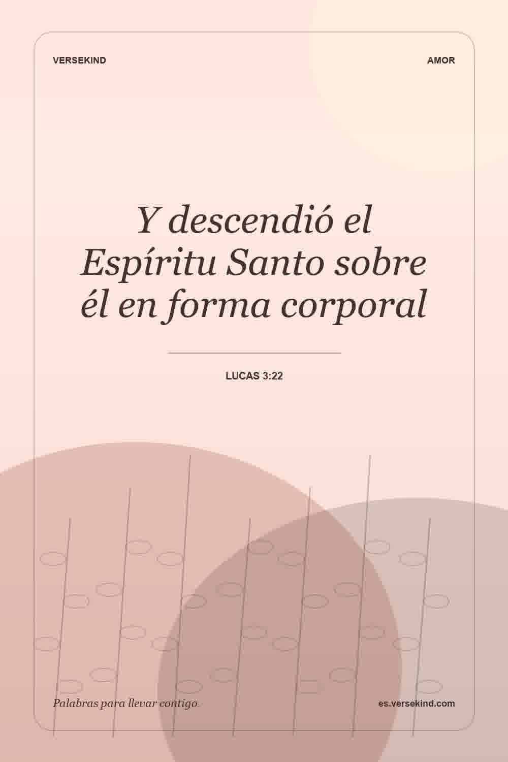 Y descendió el Espíritu Santo sobre él en forma corporal — Lucas 3:22