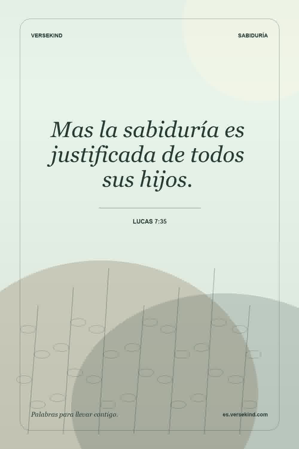 Mas la sabiduría es justificada de todos sus hijos. — Lucas 7:35