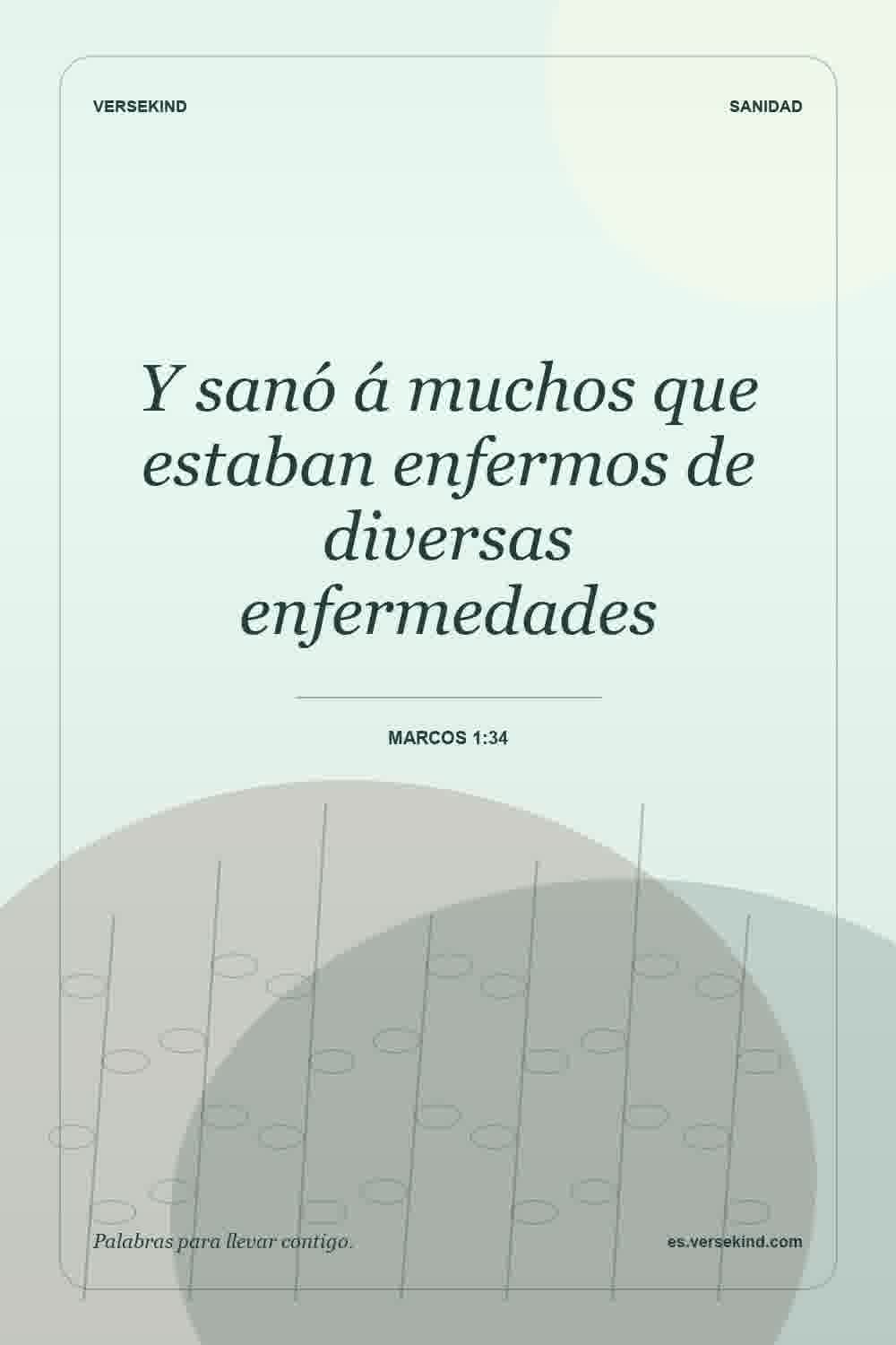 Y sanó á muchos que estaban enfermos de diversas enfermedades — Marcos 1:34