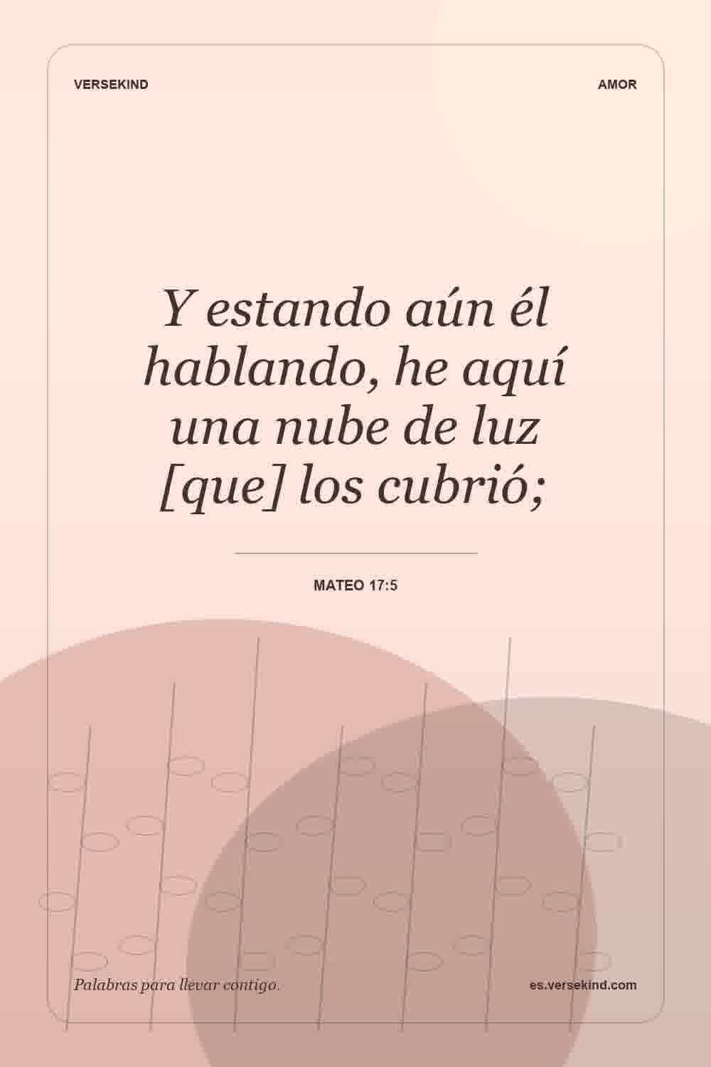 Y estando aún él hablando, he aquí una nube de luz [que] los cubrió; — Mateo 17:5