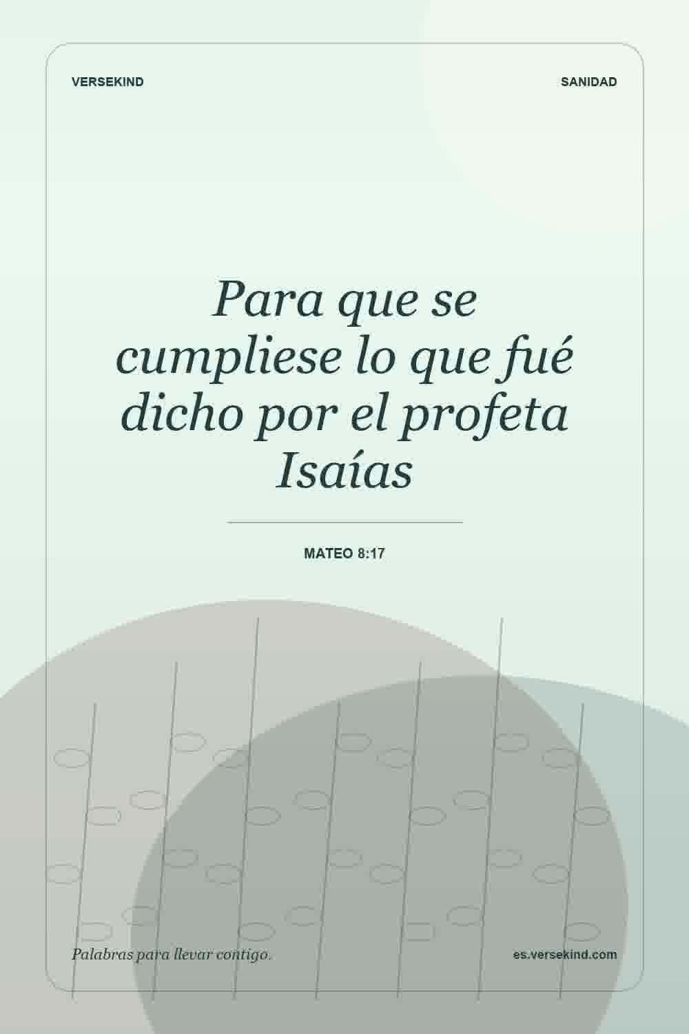 Para que se cumpliese lo que fué dicho por el profeta Isaías — Mateo 8:17