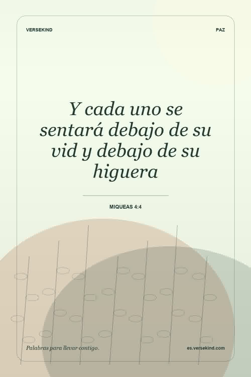 Y cada uno se sentará debajo de su vid y debajo de su higuera — Miqueas 4:4