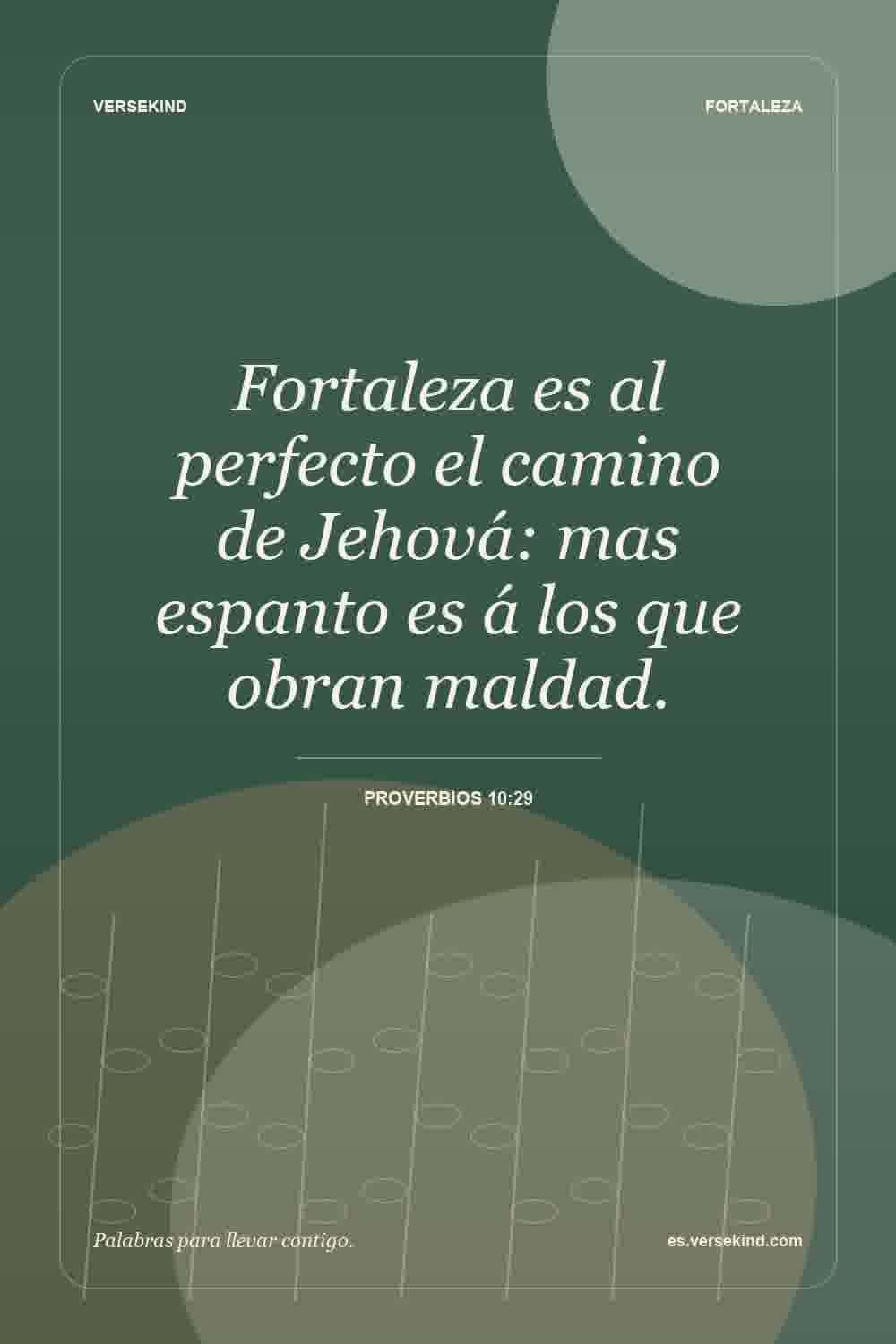 Fortaleza es al perfecto el camino de Jehová: mas espanto es á los que obran maldad. — Proverbios 10:29