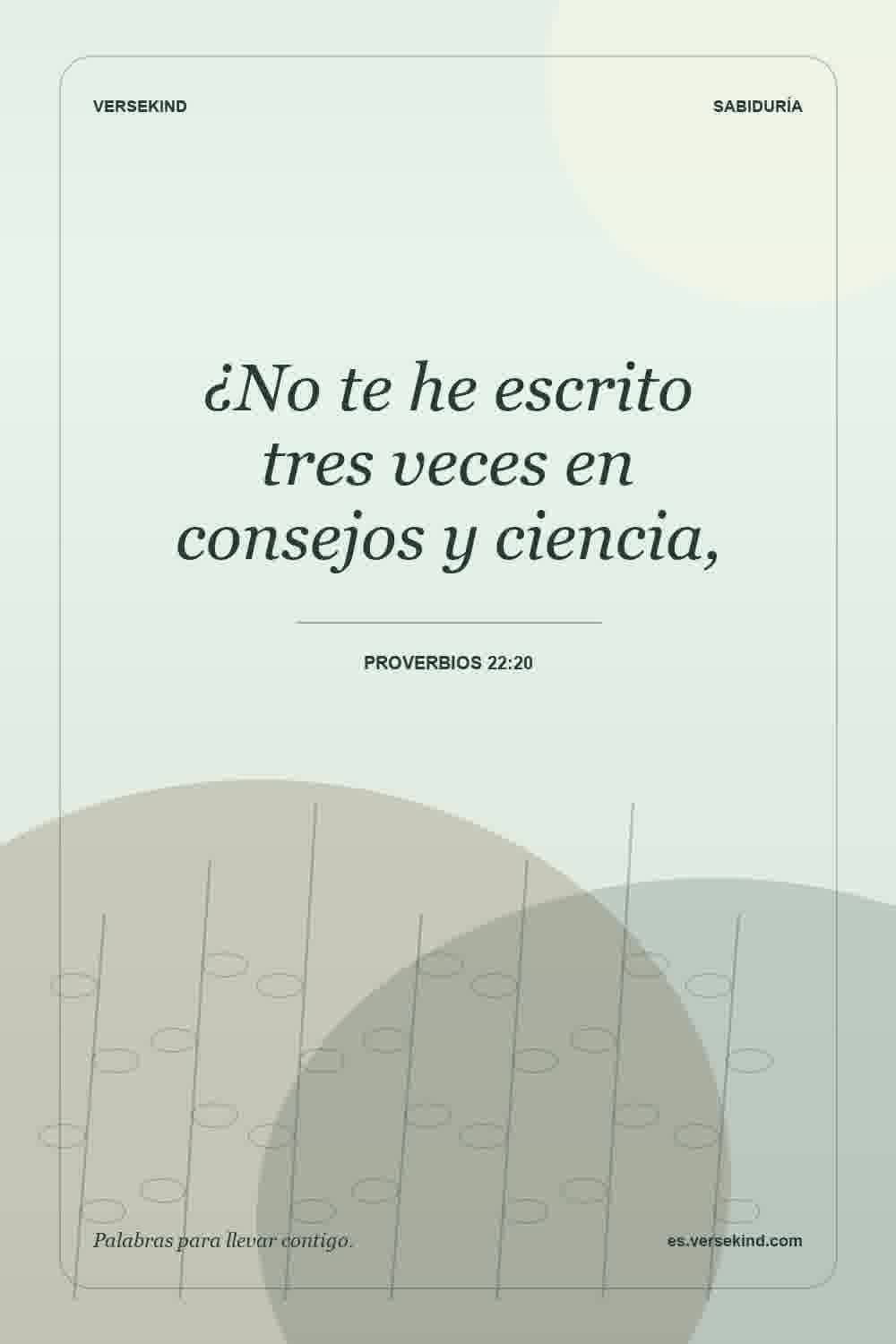 ¿No te he escrito tres veces en consejos y ciencia, — Proverbios 22:20