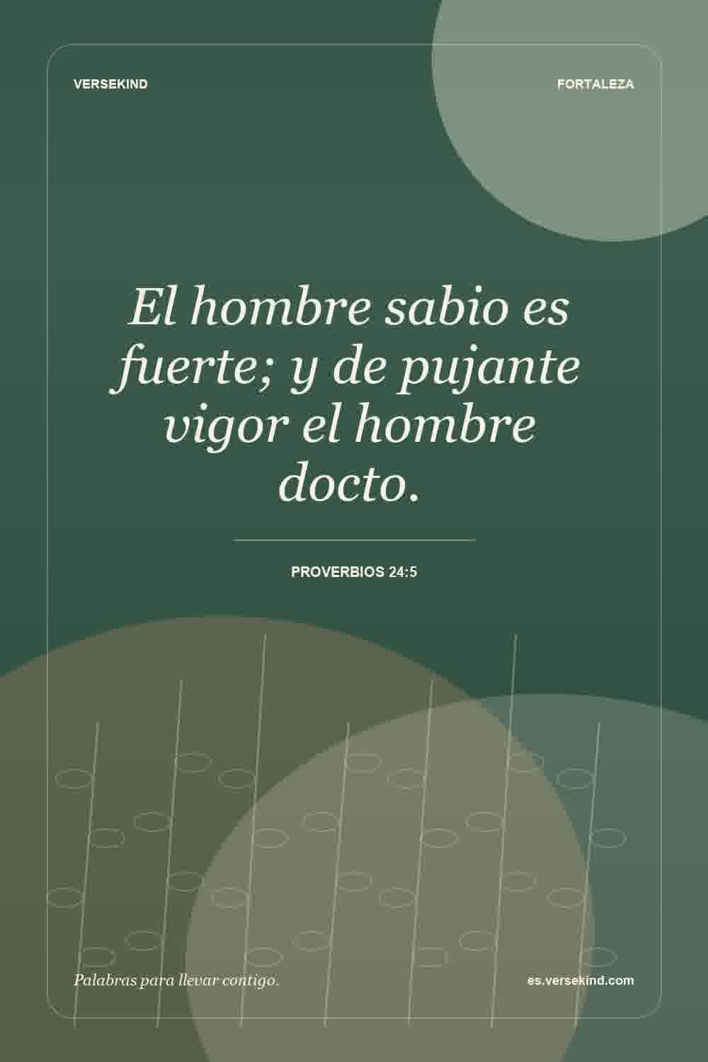El hombre sabio es fuerte; y de pujante vigor el hombre docto. — Proverbios 24:5