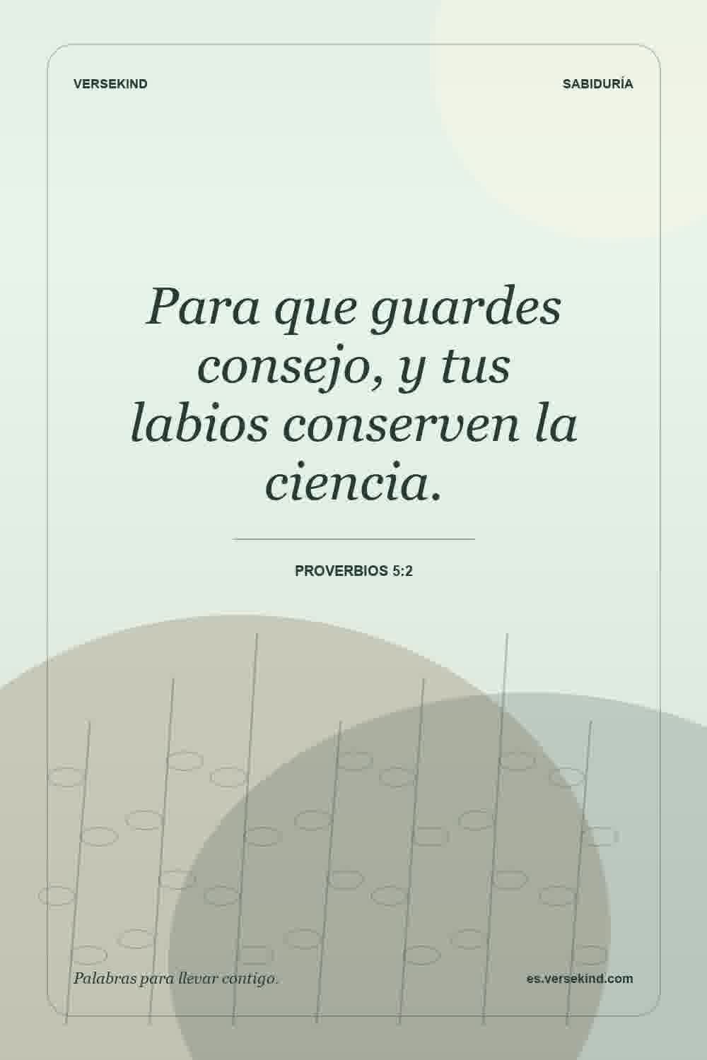 Para que guardes consejo, y tus labios conserven la ciencia. — Proverbios 5:2