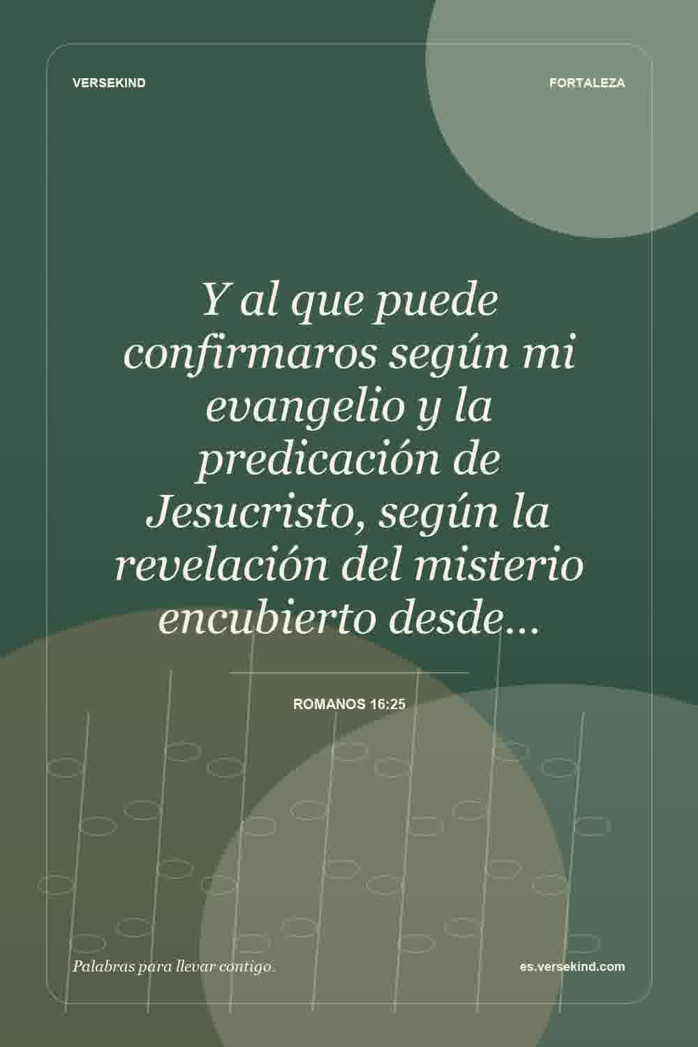 Y al que puede confirmaros según mi evangelio y la predicación de Jesucristo, según la revelación del misterio encubierto desde… — Romanos 16:25