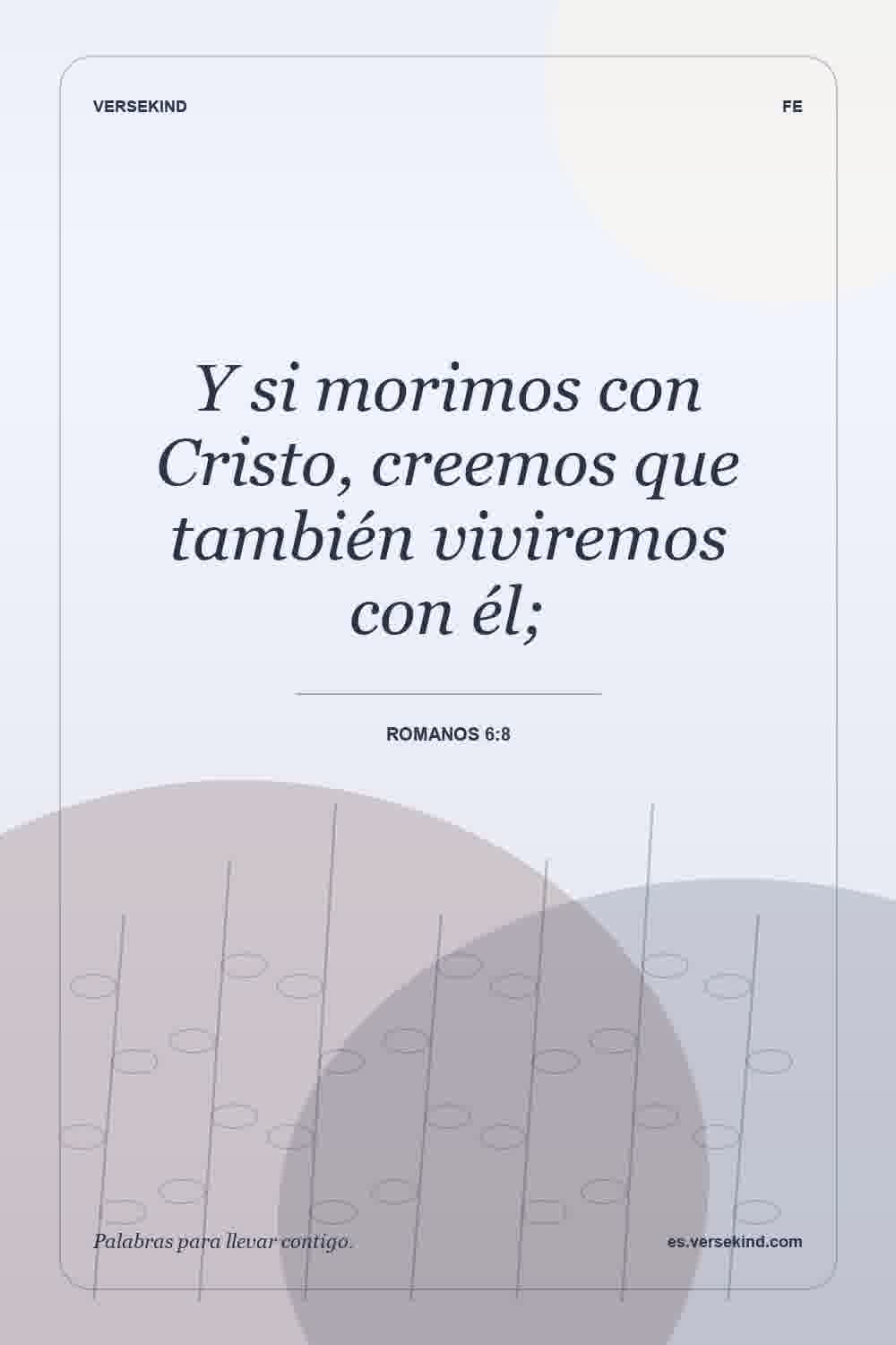 Y si morimos con Cristo, creemos que también viviremos con él; — Romanos 6:8