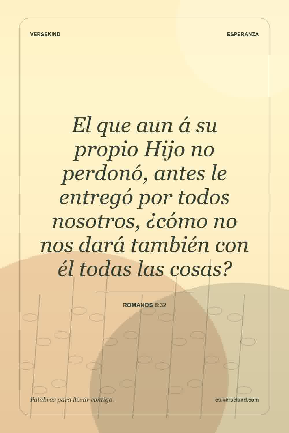 El que aun á su propio Hijo no perdonó, antes le entregó por todos nosotros, ¿cómo no nos dará también con él todas las cosas? — Romanos 8:32