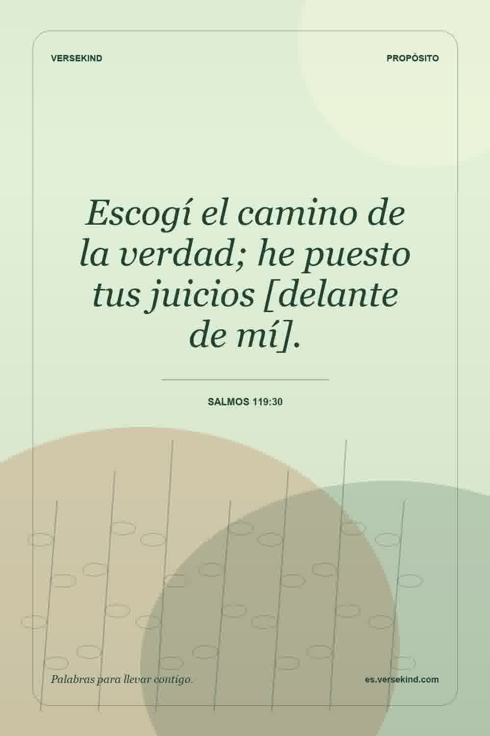 Escogí el camino de la verdad; he puesto tus juicios [delante de mí]. — Salmos 119:30